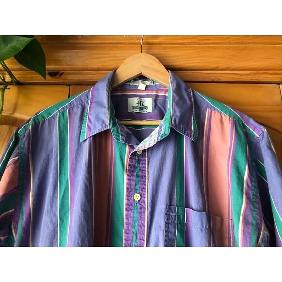 Vintage 417 By Van Heusen Cotton Bottom Down Shirt SZ XL - Picture 3 of 9